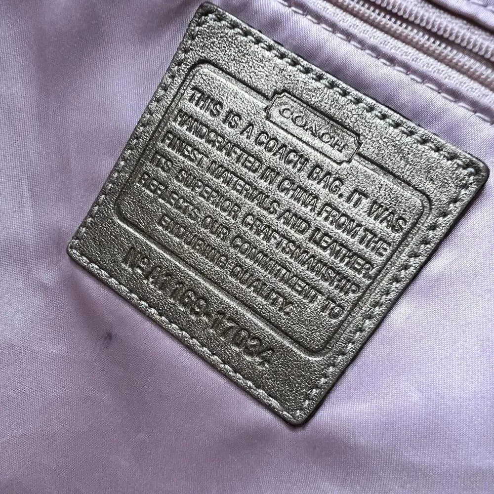 Coach Tote Bag‎ Womens Large Gold Metallic Leather Shoulder Pink Lining 17024